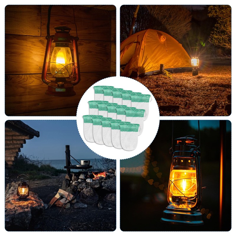 30pcs Propane Lantern Mantles, U-Shape Gas Lantern Covers Shape Replacement