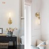 SANTOSTOCK Gold Wall Sconces Set of 2, Modern Bathroom Sconces