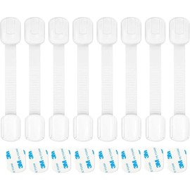 (8 Pieces) Child Safety Cabinet & Drawer Lock Baby – Adjustable, Extra Strong Hold and Easy to Use – Cabinet Safety Baby Offers Maximum Safety