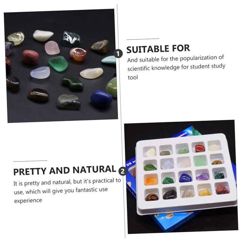 CIYODO Educational Ore Specimens Kit 20 Types Natural Crystal Ores
