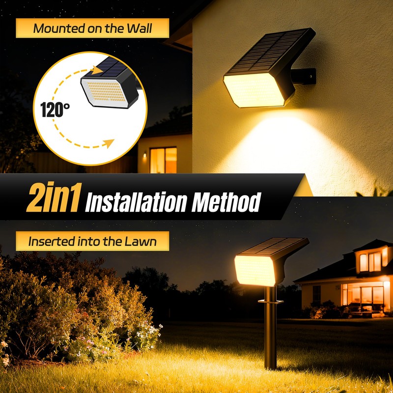 Flaow Solar Spot Lights Outdoor, [10 pack/118 LED] 4 Modes
