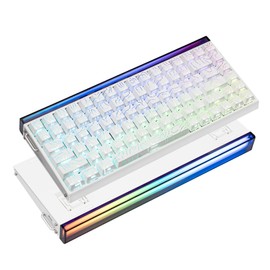EPOMAKER Aula Hero84 HE Wired Hall Effect Keyboard with RGB Lightbox, 0.01mm Adjustable Actuation, 8KHz Polling, 0.125ms Latency, Snap Key, SOCD, Magnetic Gaming Keyboard (White Topographic)