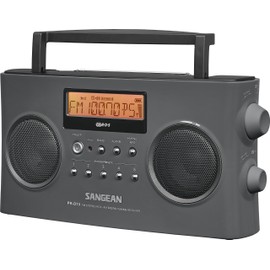 Sangean PR-D15 AM/FM-Stereo RDS Digital Portable Radio with Built-in Battery Charger, Gray