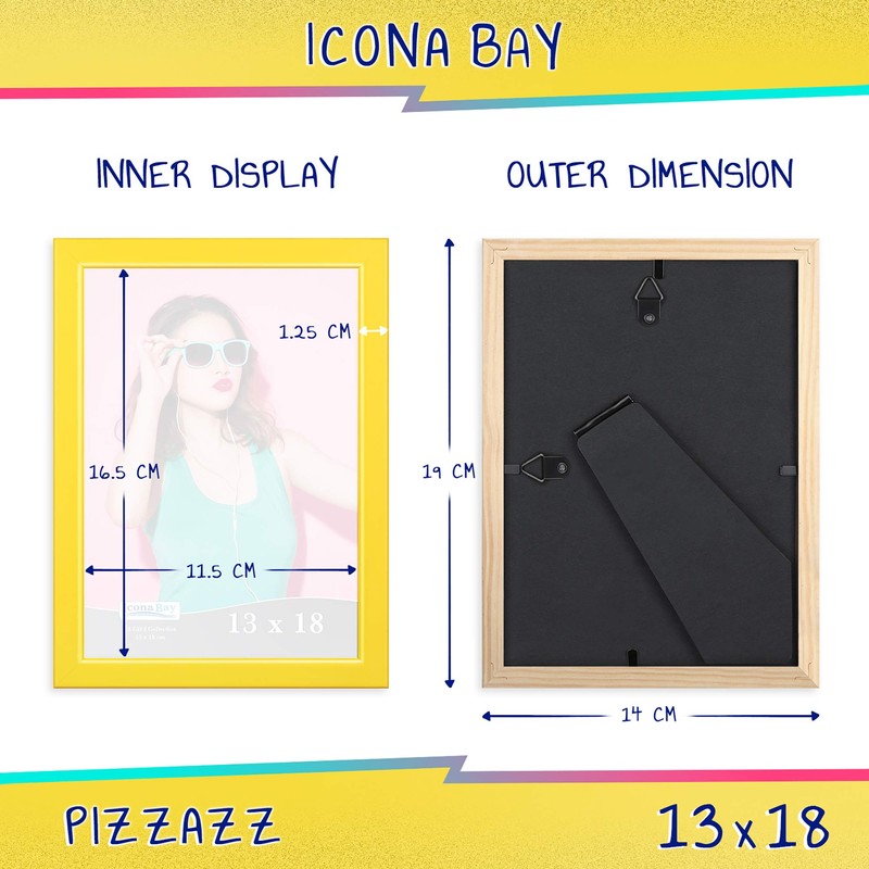 Icona Bay 13 x 18 Picture Frames, Coloured Solid Wood
