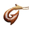 Hand Carved Natural Hawaii Koa Wood Fish Hook Fishhook/Hei Matau