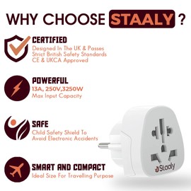 World To EU Travel Adapter (2 Pack) | UK, US, Australia To Europe Plug Adapter | 2x Universal Plug Adapters For Use France, Germany, Spain & Most of Europe