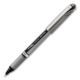 Pentel - Gel Pens, Metal Tip, Medium Point, Black Ink, Silver, Sold as 1 Each, PEN BL27A