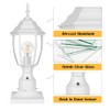 PARTPHONER Dusk to Dawn White Outdoor Post Light with Pier