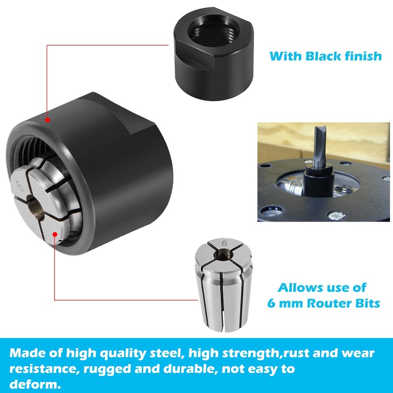 E-cowlboy Router Collect 6 mm for Triton Routers JOF001, MOF001,