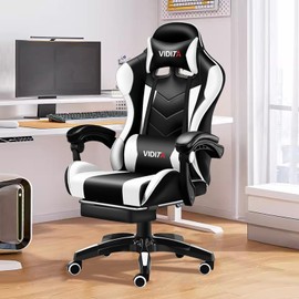 VIDITA Comfortable and Soft Stylish Gaming Chairs, Height Adjustable, Gamer Chairs for Adults Ergonomic Computer Chairs for Teens, Racing Style PC Office Chairs with Lumbar Support.