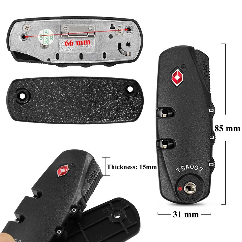 Suitcase Locks, 3-Digit Number Combination TSA 007 Suitcases Locks, TSA