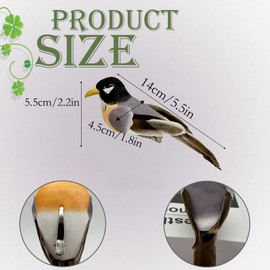 LWINGFLYER Realistic American Robin Birds Artificial Birds 6pcs Clip on Foam Feathered Song Bird 5.5Inch for Christmas Tree Decoration Crafts Party Decor