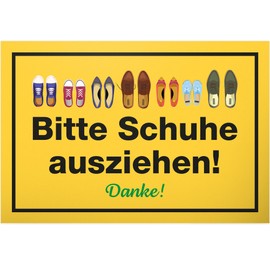 DankeDir! Bitte Schuhe ausziehen - Sign 30 x 20 cm - Gift Idea Party Decoration Gift Colleagues Friends Party - Funny Saying Sign Door Sign Birthday Gift Wall Decoration