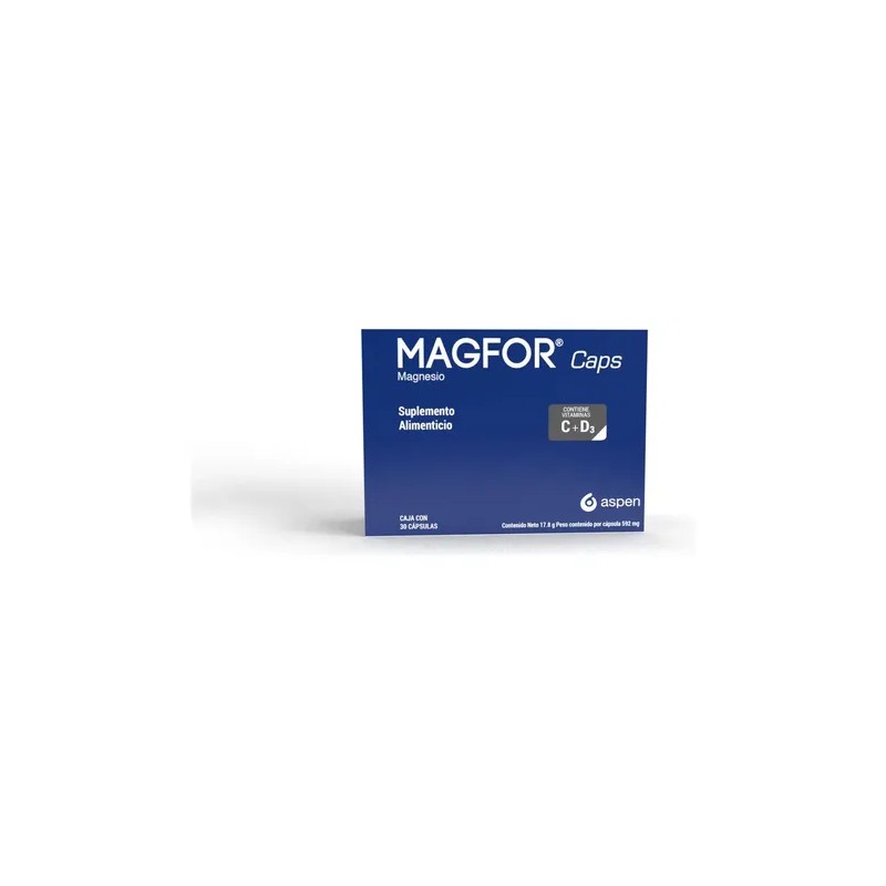 MAGFOR ÓXIDO DE MAGNESIO 500MG CAPS, CAJA CON 30 CAPS