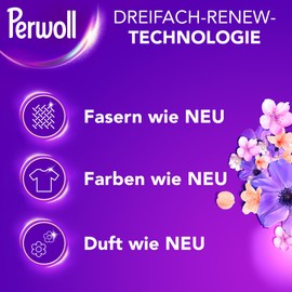 Perwoll Renew Sea of Flowers Detergent (1x 27 Wash Loads), Mild Deetergent Gently Cleanses and Renews Dark Colors and Fibers | With Triple-Renew Technology and Tempting Fragrance