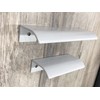 HONJIE 10Pcs 4.72" White Arc Surface Pull,White Edge Pulls Furniture