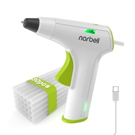 Narbell Cordless Hot Glue Gun Kit, 12s Fast Preheating, Anti-drip Nozzle, Hot Melt Glue Gun with 2Ah Battery, Auto Shut-Off, for School Crafts DIY Arts Project Home Repairs Party Decorations,Grey