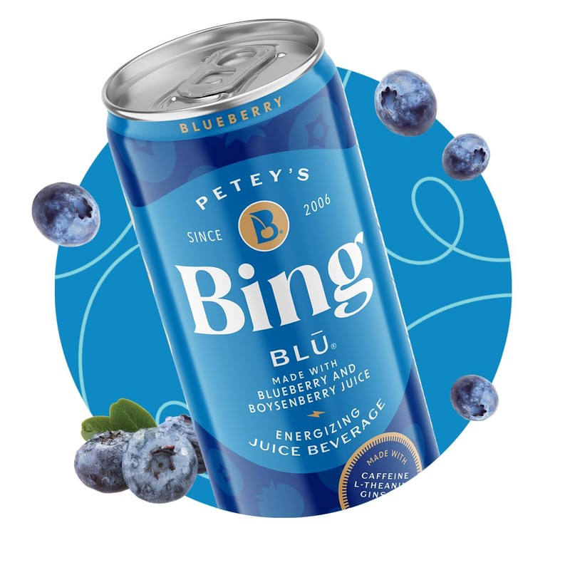 BING BLUEBERRY Energizing Juice Beverage – (12oz/24pk) – Made with