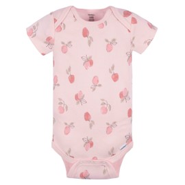 Gerber Baby Onesies Bodysuits - 3-Pack Soft & Stretchy Short Sleeve Bodysuits for Newborns & Infants - Appley Sweet - NB