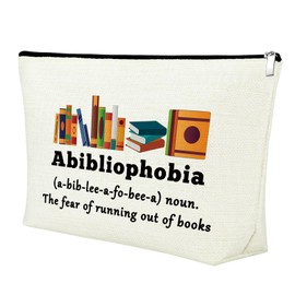 Book Lover Gifts Bibliophile Gifts Makeup Bag Bookworm Gift Book Reader Gifts Reading Book Club Gift for Women Cosmetic Bag Bookish Gifts for Readers Librarian Gifts Birthday Travel Toiletry Bag