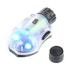 NOBUHIRO Tactical Helmet Light IR Strobe + 5-Speed Blue Strobe Light, Military Helmet Signal Light with Replaceable Tail Cap for Hunting Camping Outdoor Sports (BK-BL)