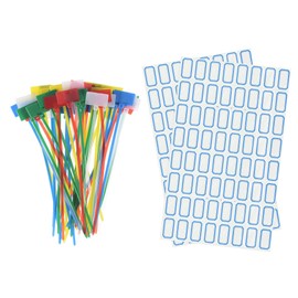 sourcing map 50pcs Nylon Cable Ties Tags Label Marker Self-Locking for Marking Organizing White/Red/Green/Blue/Yellow