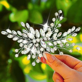 Latious Crystal Bride Wedding Hair Comb Silver Bridal Hair Pieces Rhinestone Hair Accessories for Women and Girls (Silver)
