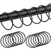 12 Pack Shower Curtain Rings,Black Rustproof Shower Curtain Hooks,Metal Round