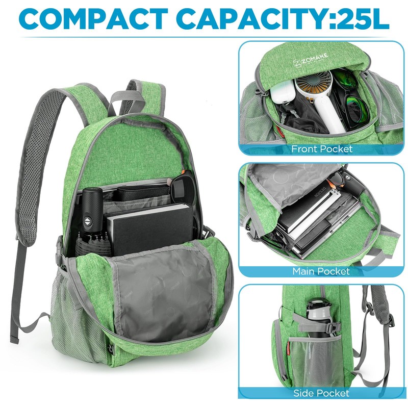 ZOMAKE 25L Foldable Backpack - Lightweight Folding Backpacks Packable Hiking