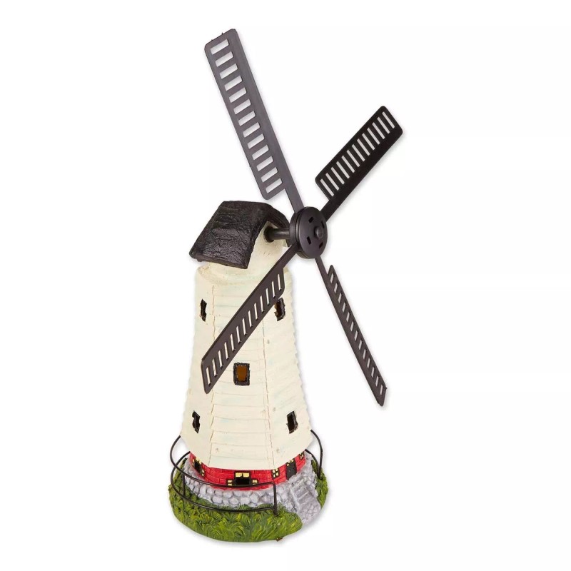 Accent Plus HOME YARD GARDEN DECOR SOLAR-POWERED WINDMILL LIGHTHOUSE