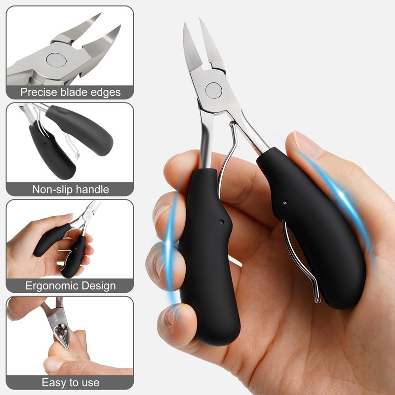 NORCHAN Heavy Duty Toenail Clipper Set for Seniors with Case