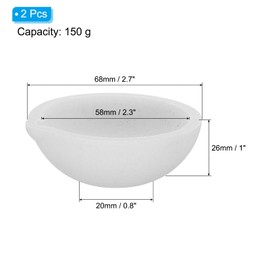 PATIKIL Small Melting Ceramic Crucible Bowl Dish, 2 Pcs 150gram Ceramic Quartz Crucibles Dish Pot for Refining Casting Metal Gold Silver Copper Brass Alloy Beading Jewelry