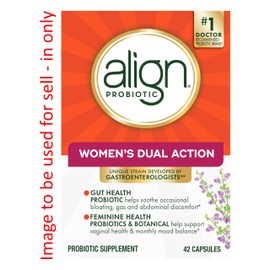 Align Probiotic, Women's Dual Action, Probiotics for Women, Multi-Strain Probiotic with Chaste Tree, Supports Feminine Health*, Relieves Occasional Bloating, Gas, Abdominal Discomfort*, 42 Capsules