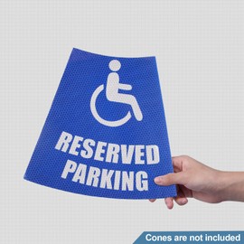 BATTIFE 4 Pack " Reserved Parking " Bright Reflective Collars, Cone Message Sleeves for Traffic Safety Cones, 360° High Visible Signs for Driveway Road Outdoor Use(Blue)