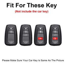 TECART Zinc Alloy Car Key Cover Case Key Fob Holder fit for Toyota Camry CHR Corolla Hatchback Sedan RAV4 Avalon GT86 Camry V70 Prius Prime Land Cruiser Prado Remote Key Shell Keyring Black