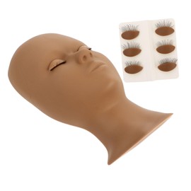 Healvian 1pc Training Mannequin Head with Replaceable Eyelids Realistic Makeup Practice Kit for Eyelash Extensions Face Painting and Facial Massage Techniques