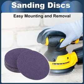 INFINAUTO Schleifscheiben, 5" 60 Körnung Automobilreparatur Runde Klett-Schleifpapier Keramik Lila, 20 Stück