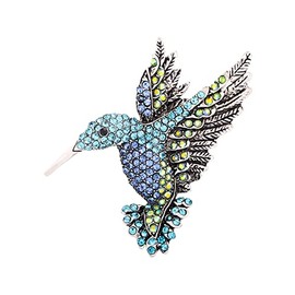 Bird Hummingbird Rhinestone Brooch for Women Elegant Vintage Exaggerated Bird Brooches Lapel Pins Jewelry for Women Anniversary Christmas Birthday Wedding Ornament Dress Accessories Delicacy Jewelry Gift-blue