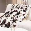 Cozy Throw Blanket Twin Size Black and White Cow Print