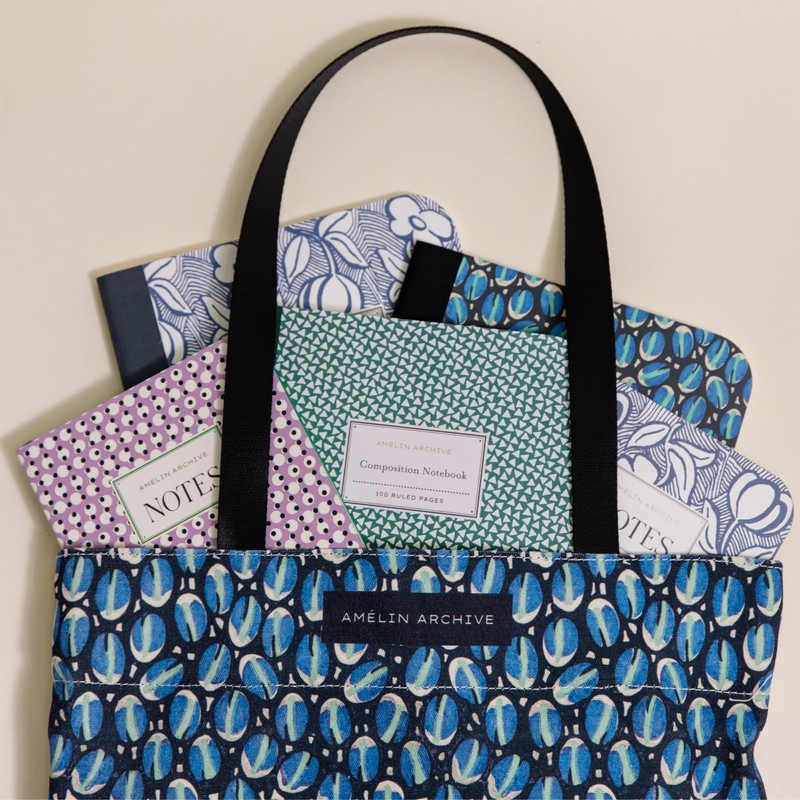 AMÉLIN ARCHIVE Vintage Inspired Double-Sided Canvas Tote Bag for Women,