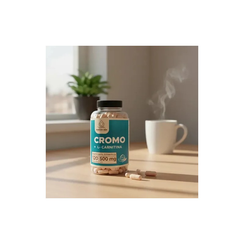 Picolinato De Cromo L-carnitina Raíces Zen 120 Cáps Chromium Sin