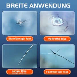 GEARMONSTER Windschutzscheibe Reparaturset Werkzeug, PKW Steinschlag Frontscheibe Glas Reparatur Flüssigkeit, Glasreparaturflüssigkeit, Reparatur Kratzern, Rissen, Auto Zubehör, Windshield Repair Kit