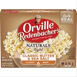 Orville Redenbacher's Naturals Microwave Popcorn, Classic Butter & Sea Salt Flavor, 2.69 oz., 6-Count