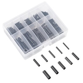 Zite Fishing Clamp Sleeve Assortment 10 Sizes 150 Pieces Black | Crimp Sleeves Fishing Various Sizes in Box | Leader Material Predator Fishing