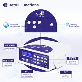 LeCuag Ionic Detox Foot Bath Machine W Massage Slipper, Professional Ion Cleanse Ionic Detox Foot Bath Spa Machine with LED Display, Far Infrared Belt, Basin