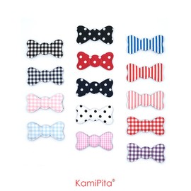 Kamipita Paste Cute Hair Clips, Hairpins, Hair Elastic, Short Hair, Fashionable, Non-Result, Non-Trace, Cute, Dots, Stripes, Checker(Mini Ribbon Stripe, Red)