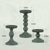 Mumufy 3 Set Wooden Candle Holders for Pillar Candles, Sage