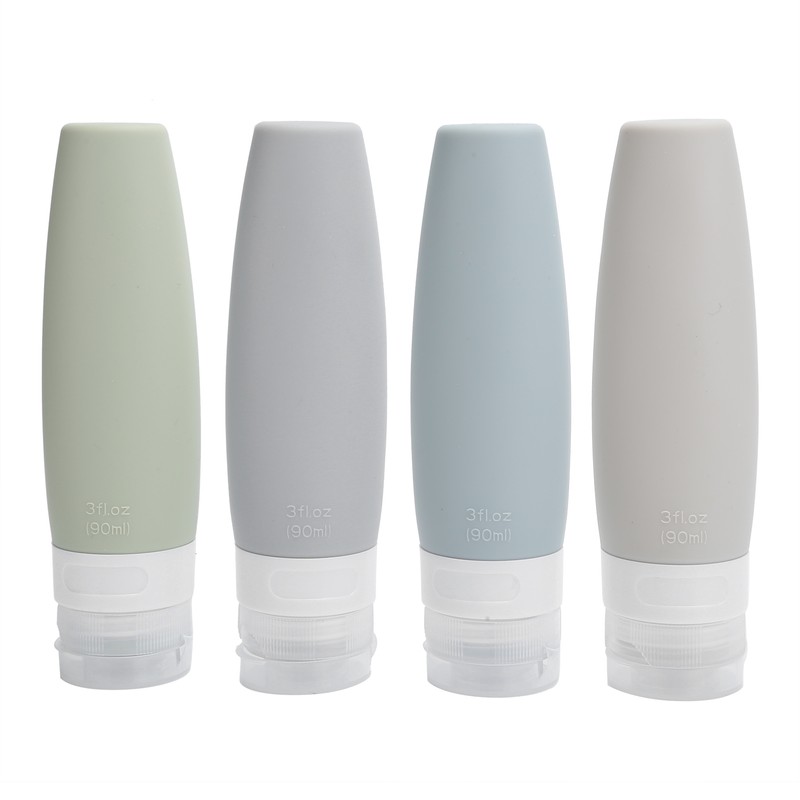 Empty Dispenser Bottle Silicone Refillable Container Shampoo Body Wash Travel