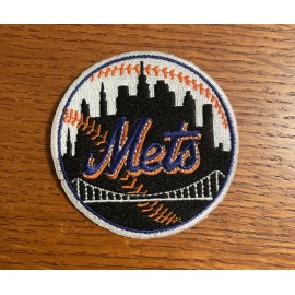 NY New York Mets Black 3.5" Iron /Sew On Embroidered Patch