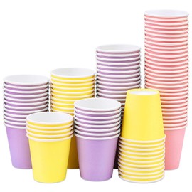 Huaiid 3 oz 100 Packs Small Paper Cups, Mouthwash Cups Bathroom Cup, Disposable Espresso Cup for Snack Bathroom Perfect for Home Condos Rvs Campers (Colorful)